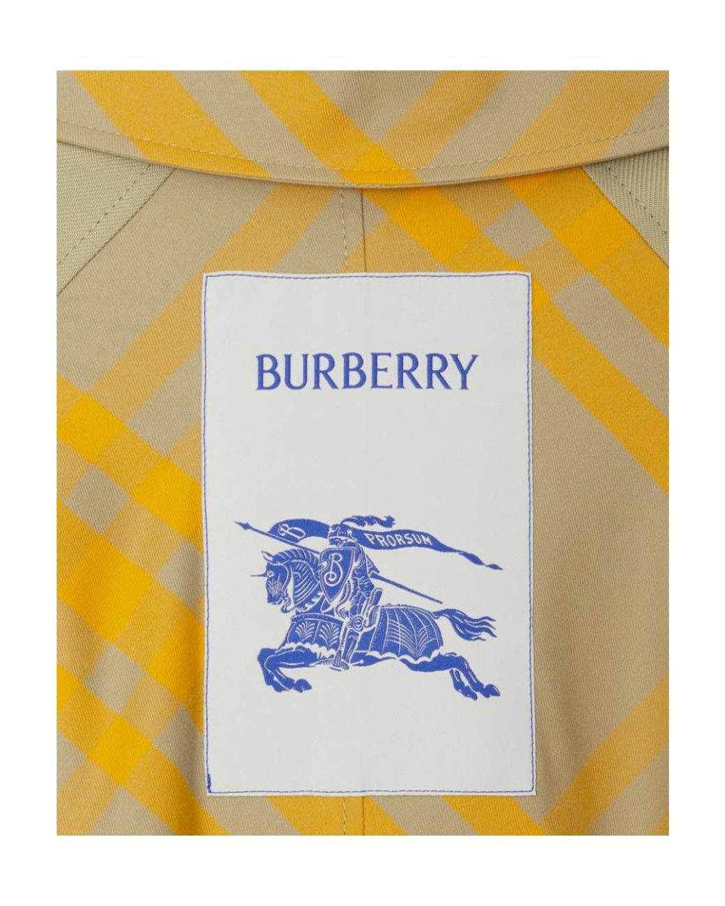 Burberry Yellow Checked Belted-Waist Reversible Trench Coat