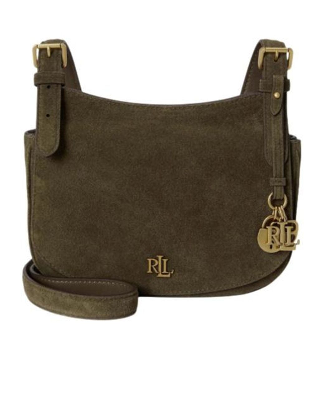 Ralph Lauren Green Medium Marcy Logo-Plaque Cross Body Bag