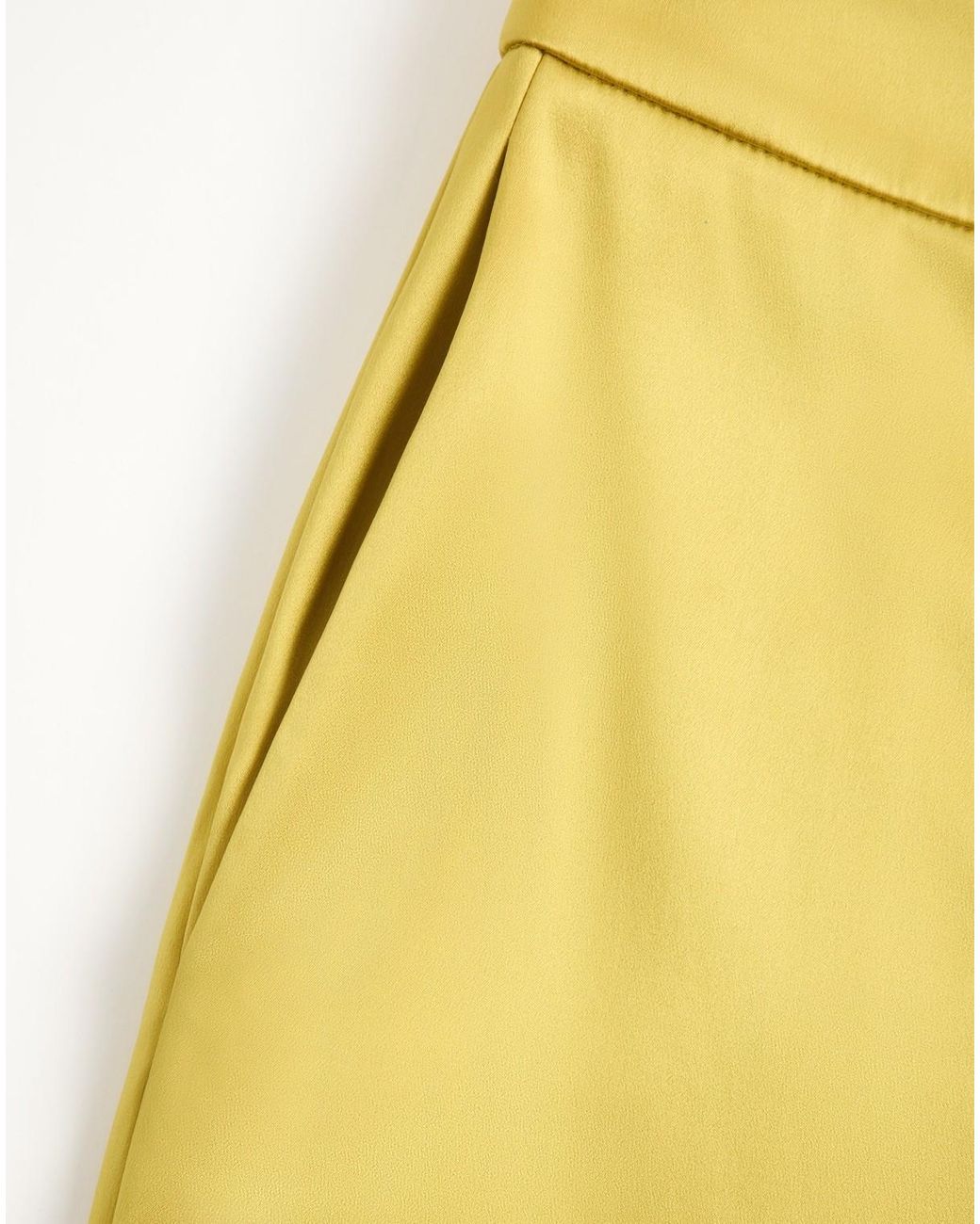 Valentino Yellow Double Duchesse Stretch Straight Leg Pants