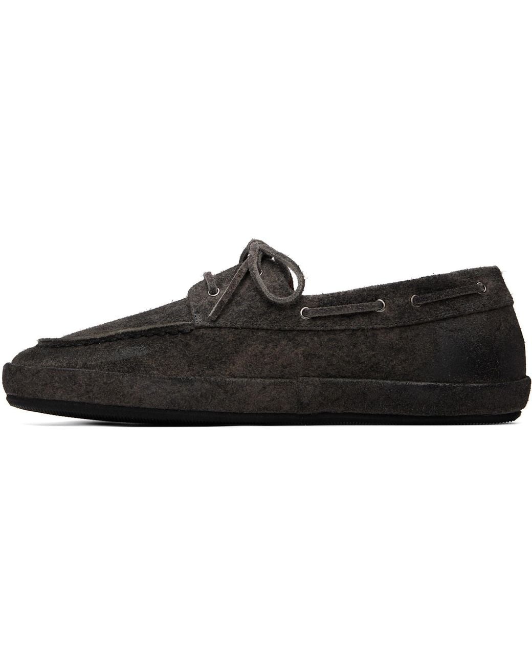 Marsèll Black Scatopelle Suede Boat Shoes for men