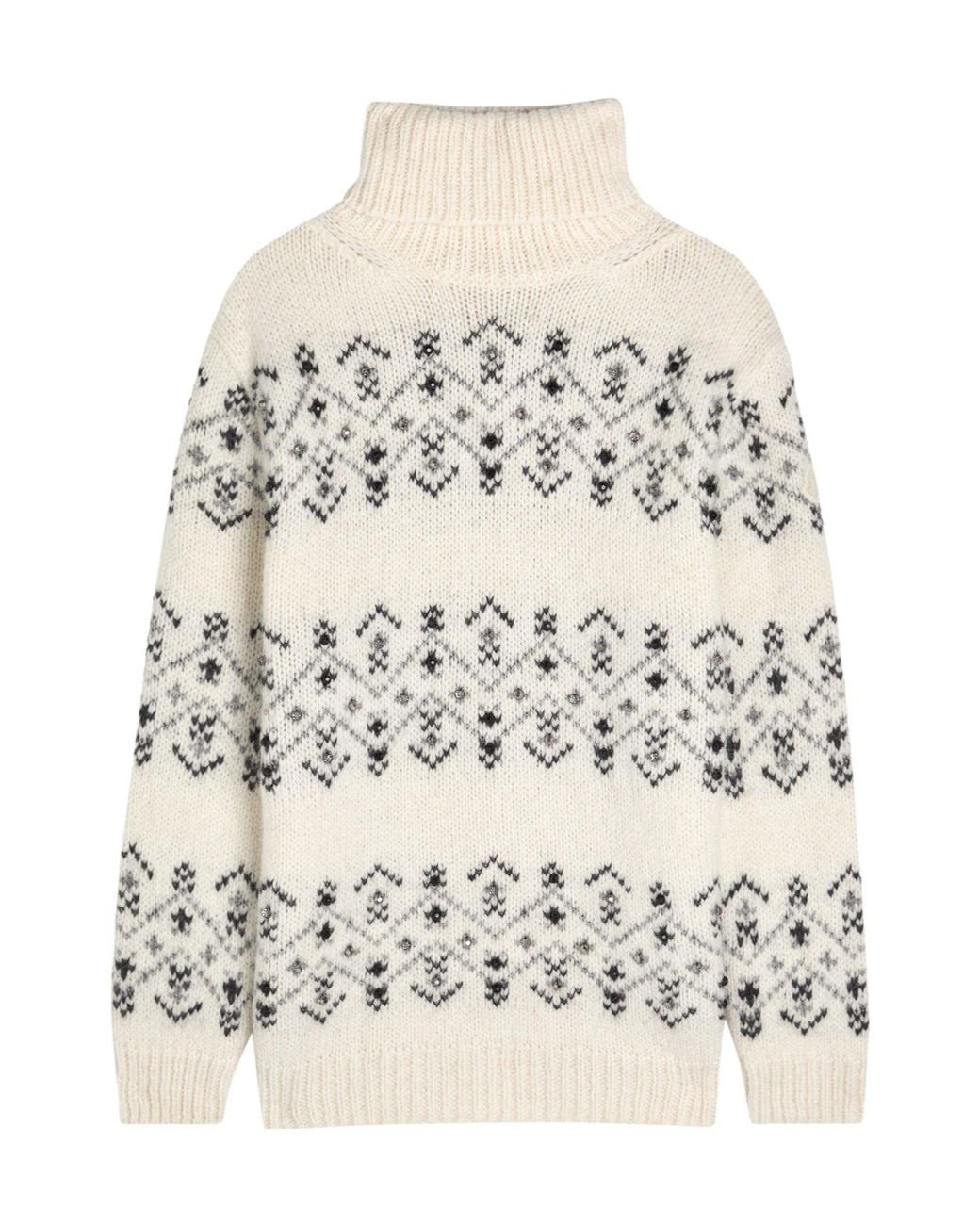 Moncler White Funnel-Neck Jumper