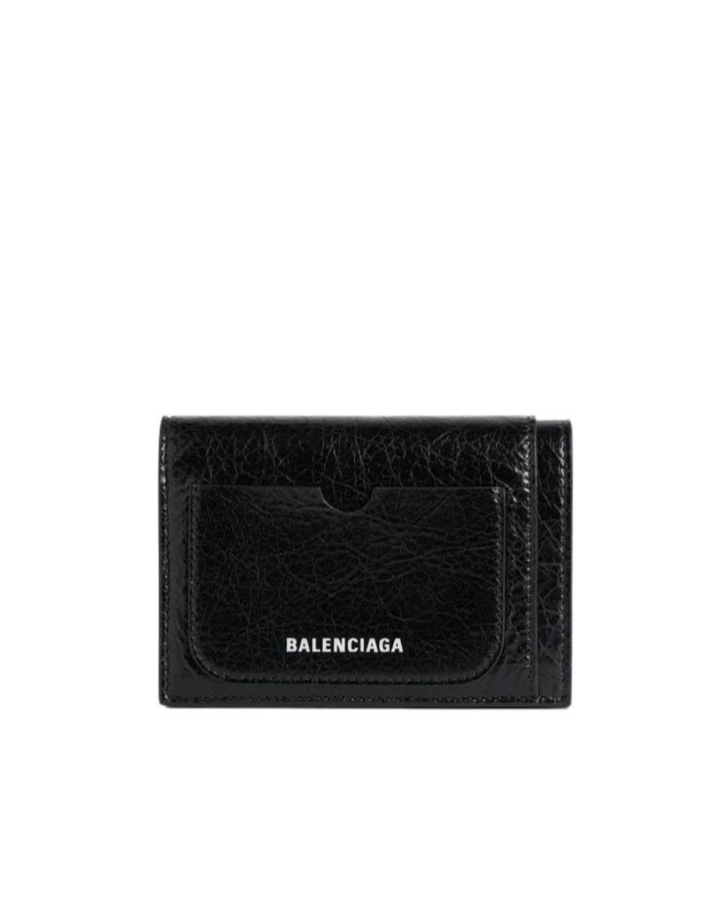 Balenciaga Black Superbusy Vertical Bifold Wallet for men