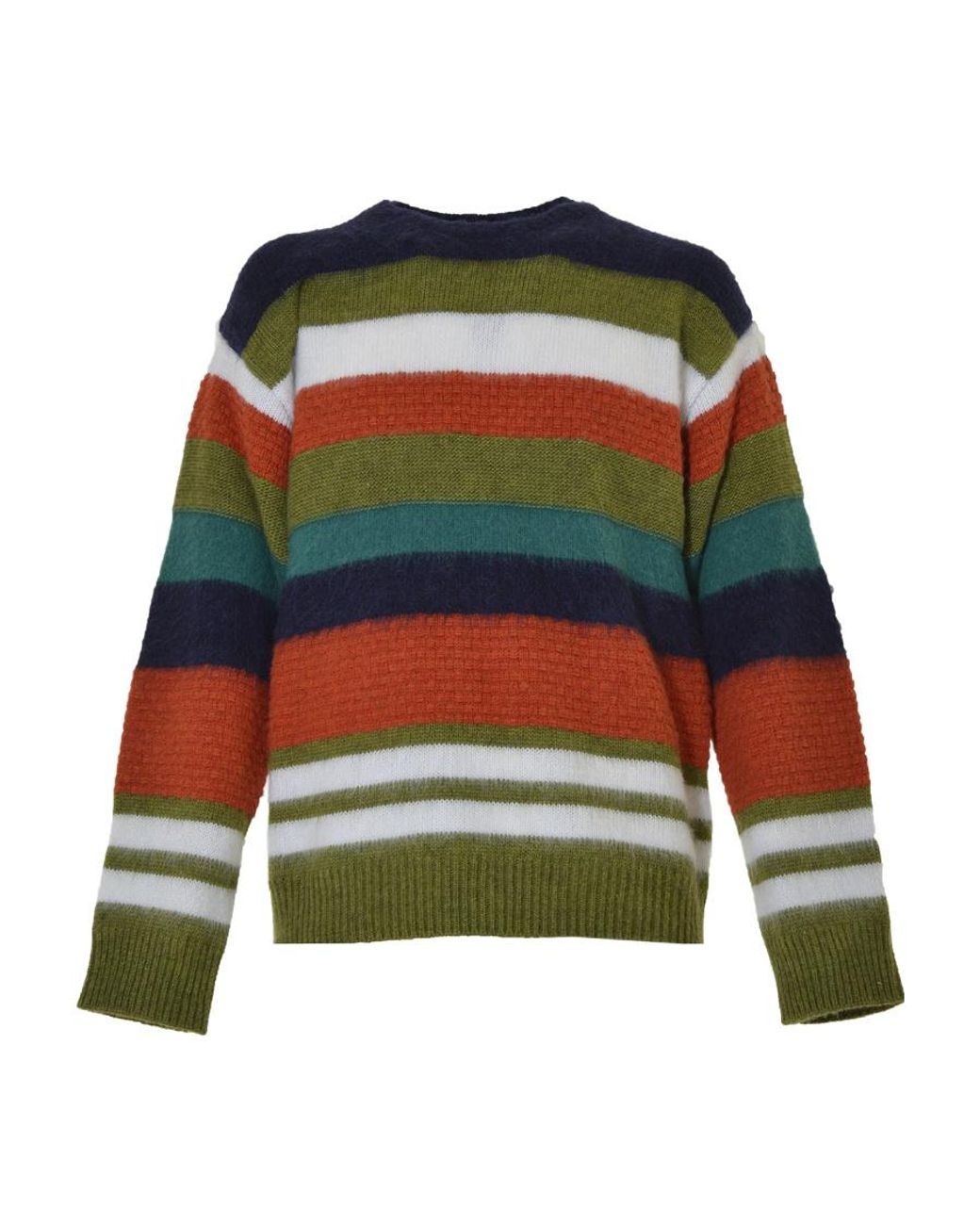 DSquared² Green Striped Crew-Neck Jumper for men
