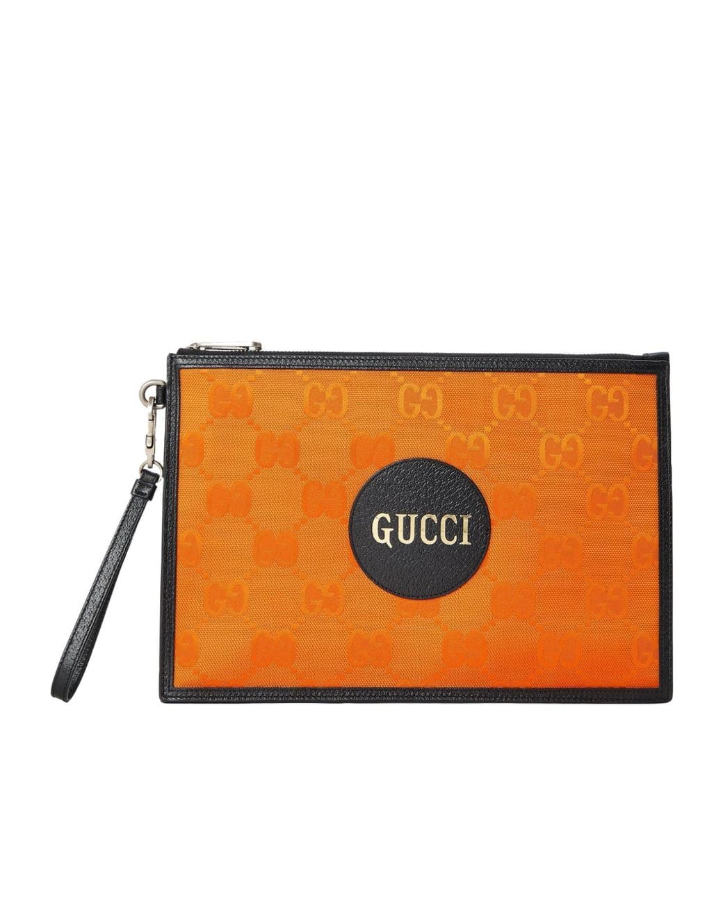 Gucci Orange Zipper Clutch Pouch for men