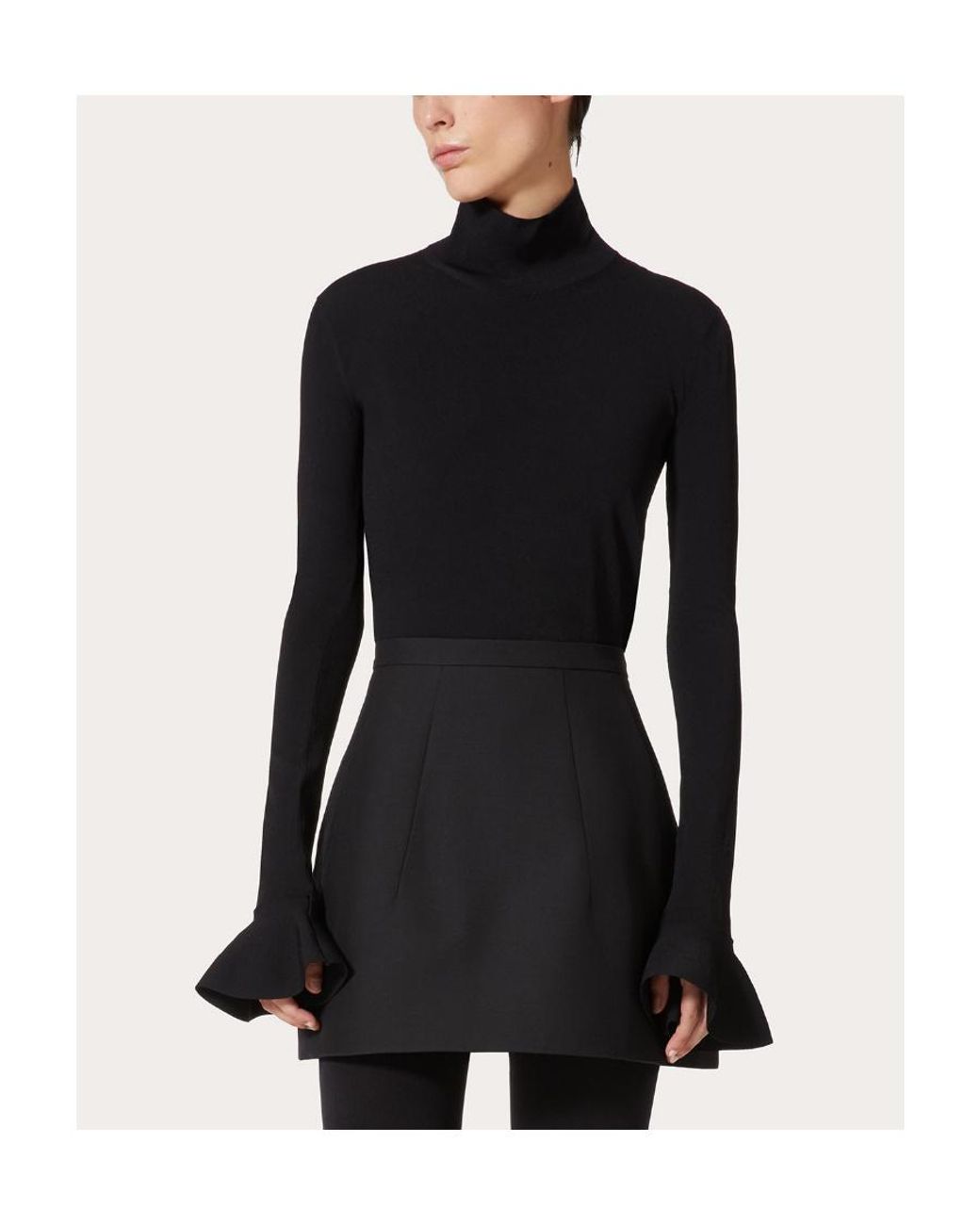 Valentino Black High-Neck Knitted Pullover