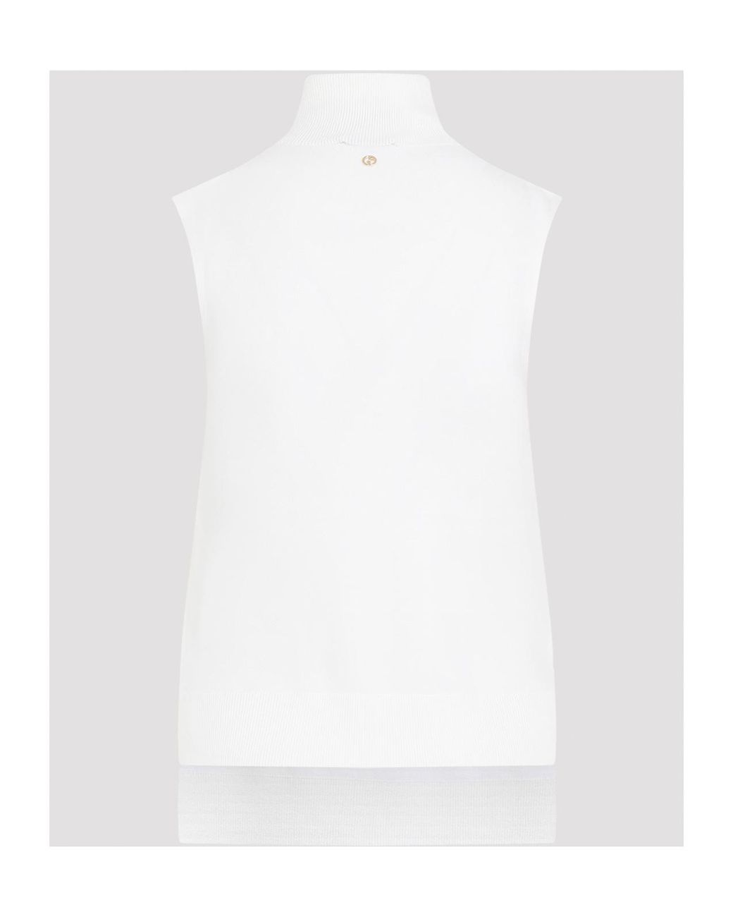 Giorgio Armani White Mock-Neck Knitted Top