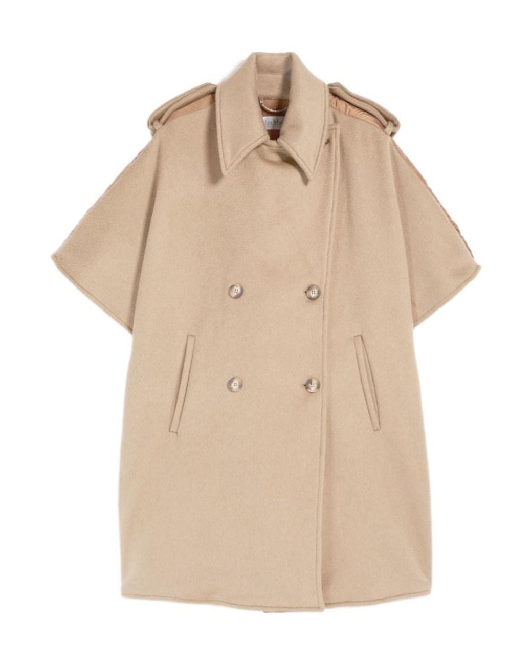 Max Mara Natural Double-Breasted Windbreaker Cloak