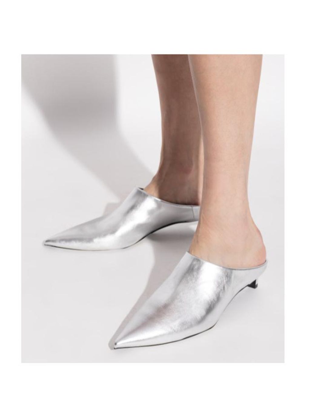 Jil Sander White Pointed Toe Slip-On Sandals