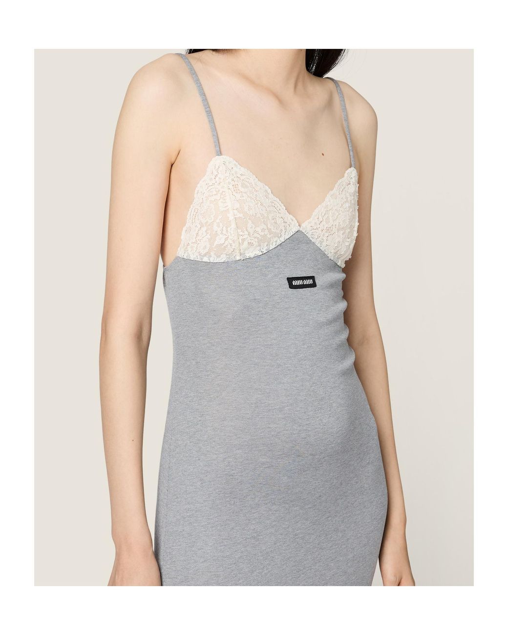 Miu Miu Gray Silk Jersey Dress