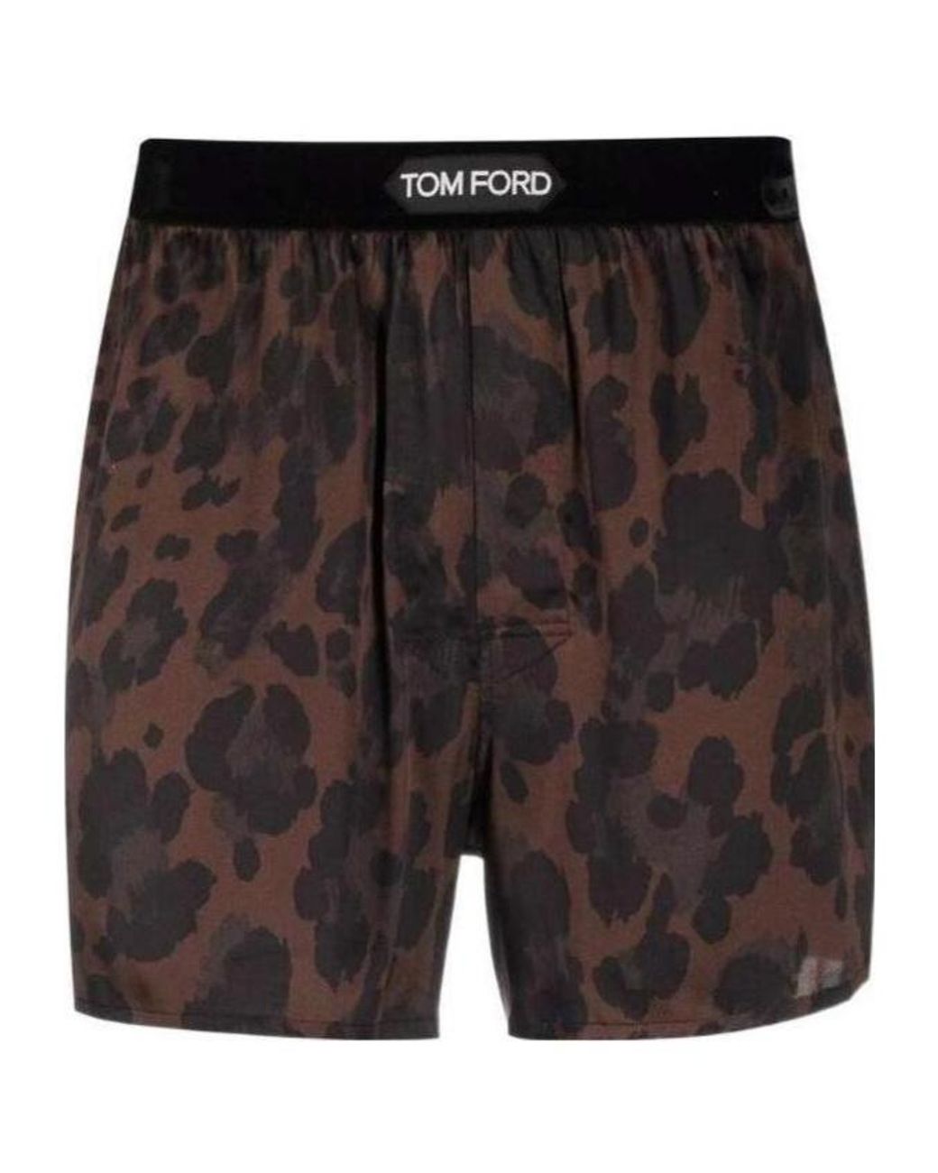 Tom Ford Black Leopard Printed Boxer Shorts for men