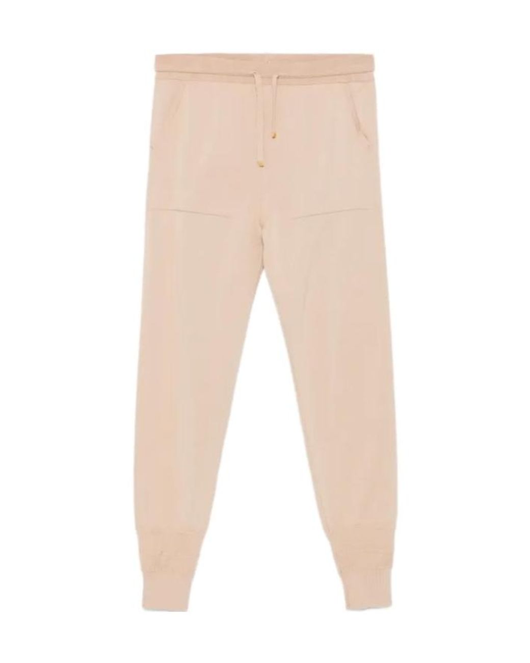 Eleventy Natural Drawstring Cuffed Track Pants