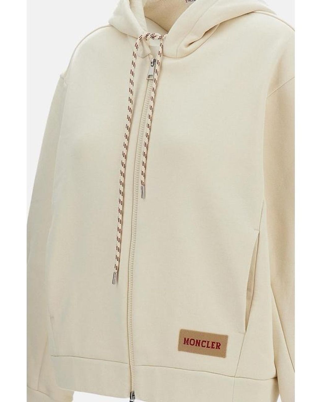 Moncler White Drawstring Hoodie