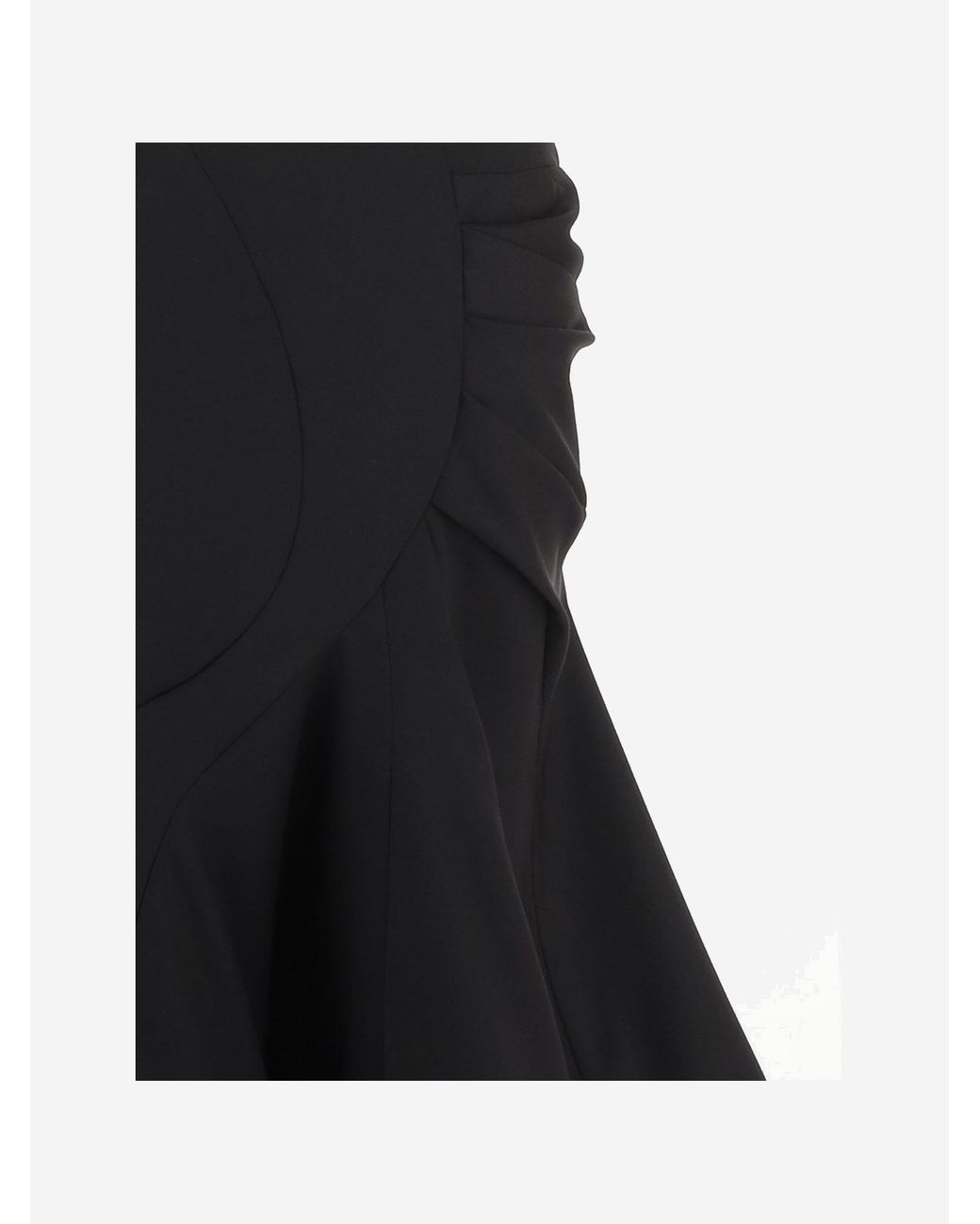 Dries Van Noten Black Flared Midi Skirt