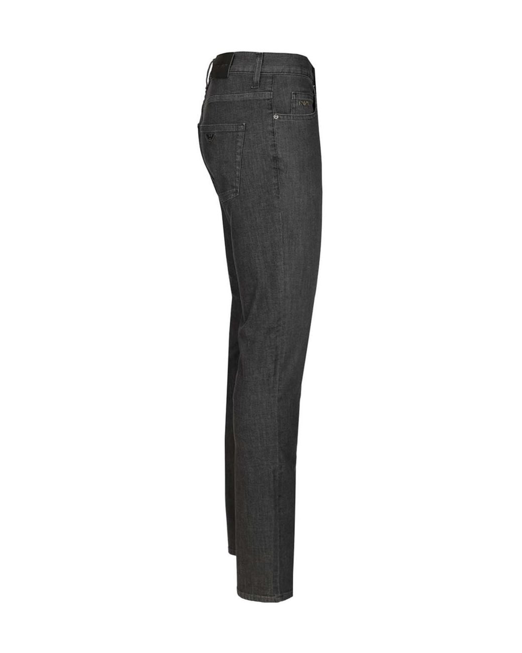 Emporio Armani Gray Straight-Leg Stretch Jeans for men