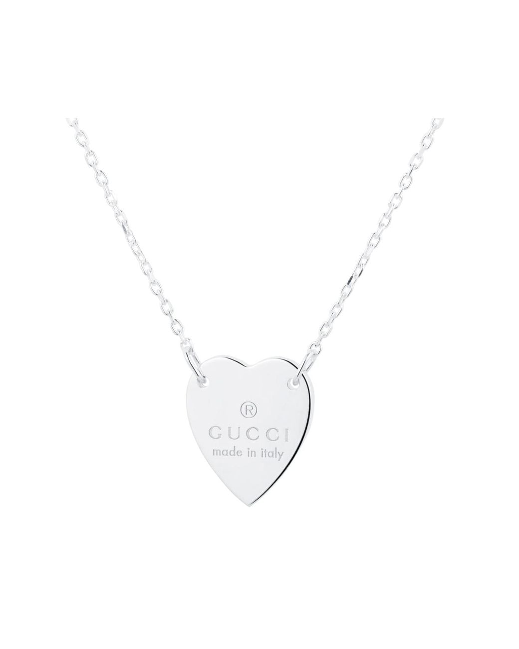 Gucci White Trademark Necklace With Heart Pendant for men