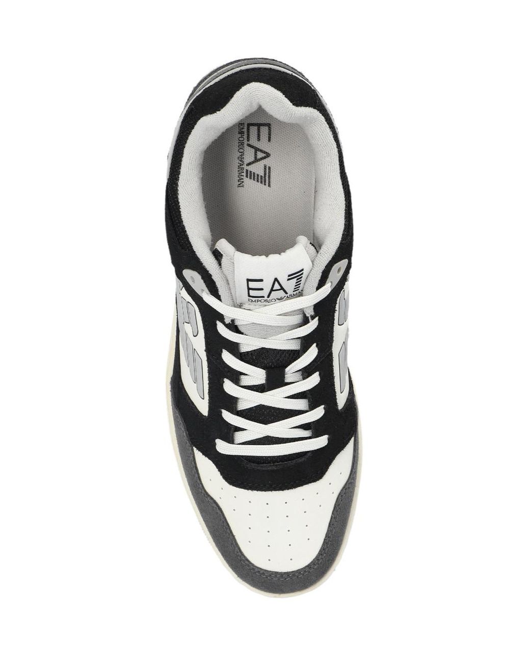 EA7 Black Logo Low-Top Sneakers for men