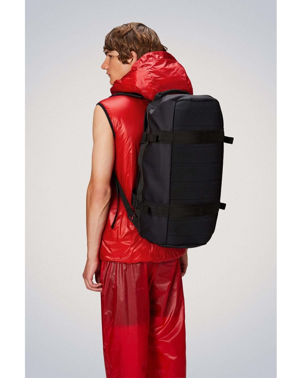 Rains Black Small Texel Duffel Bag for men