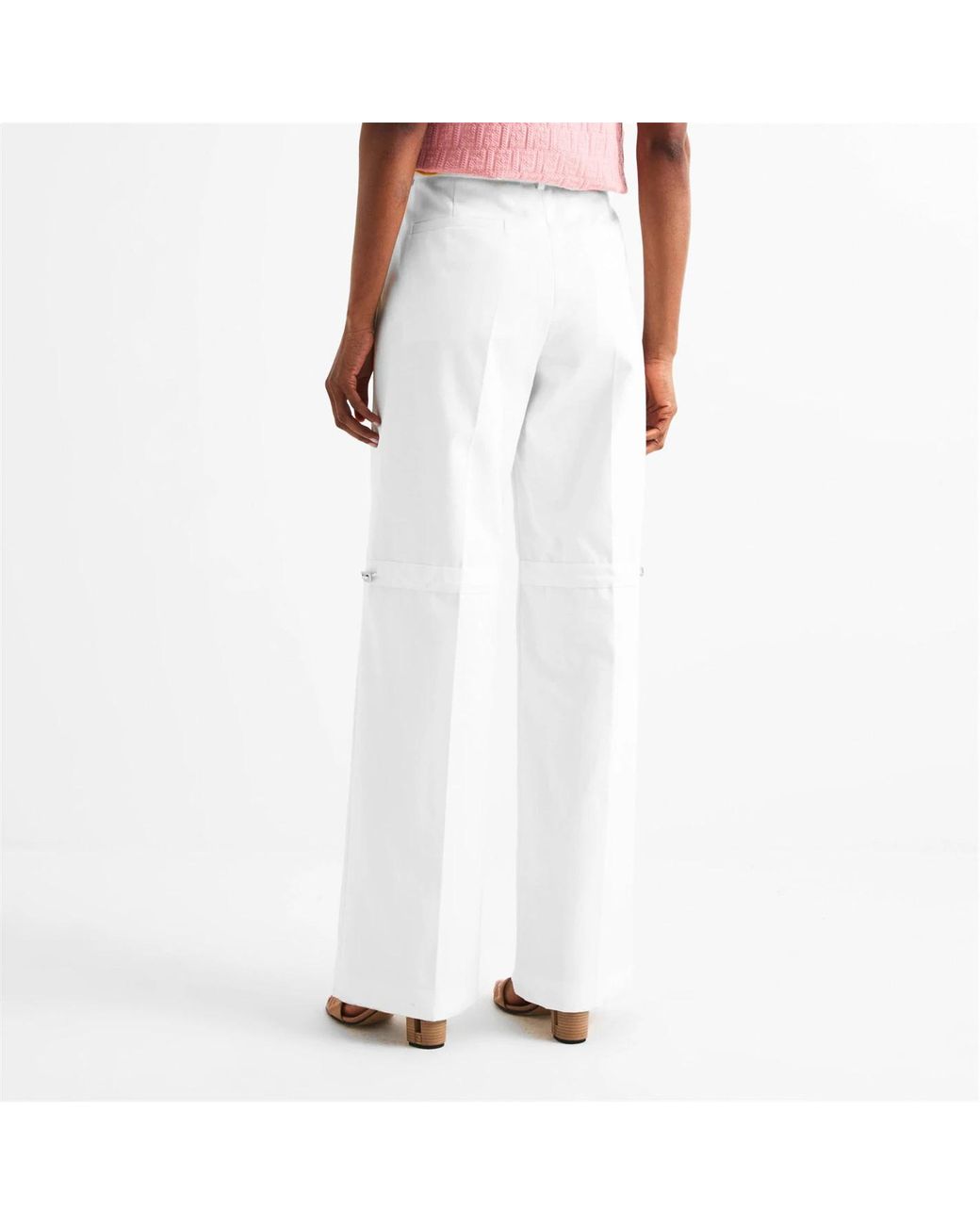 Fendi White Straight Casual Pants