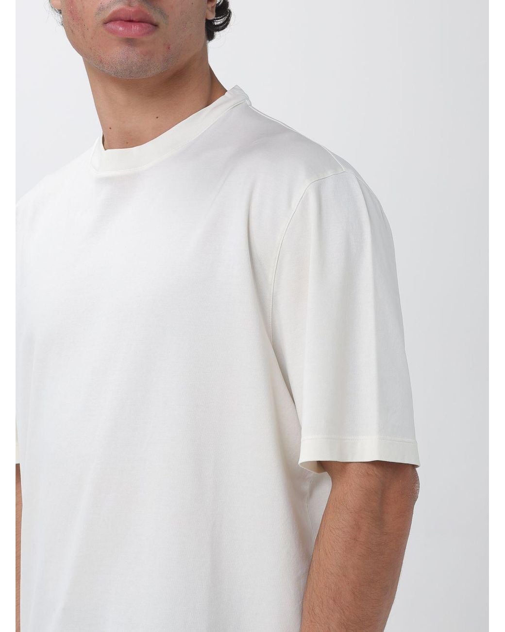 Canali White Crew Neck T-Shirt for men