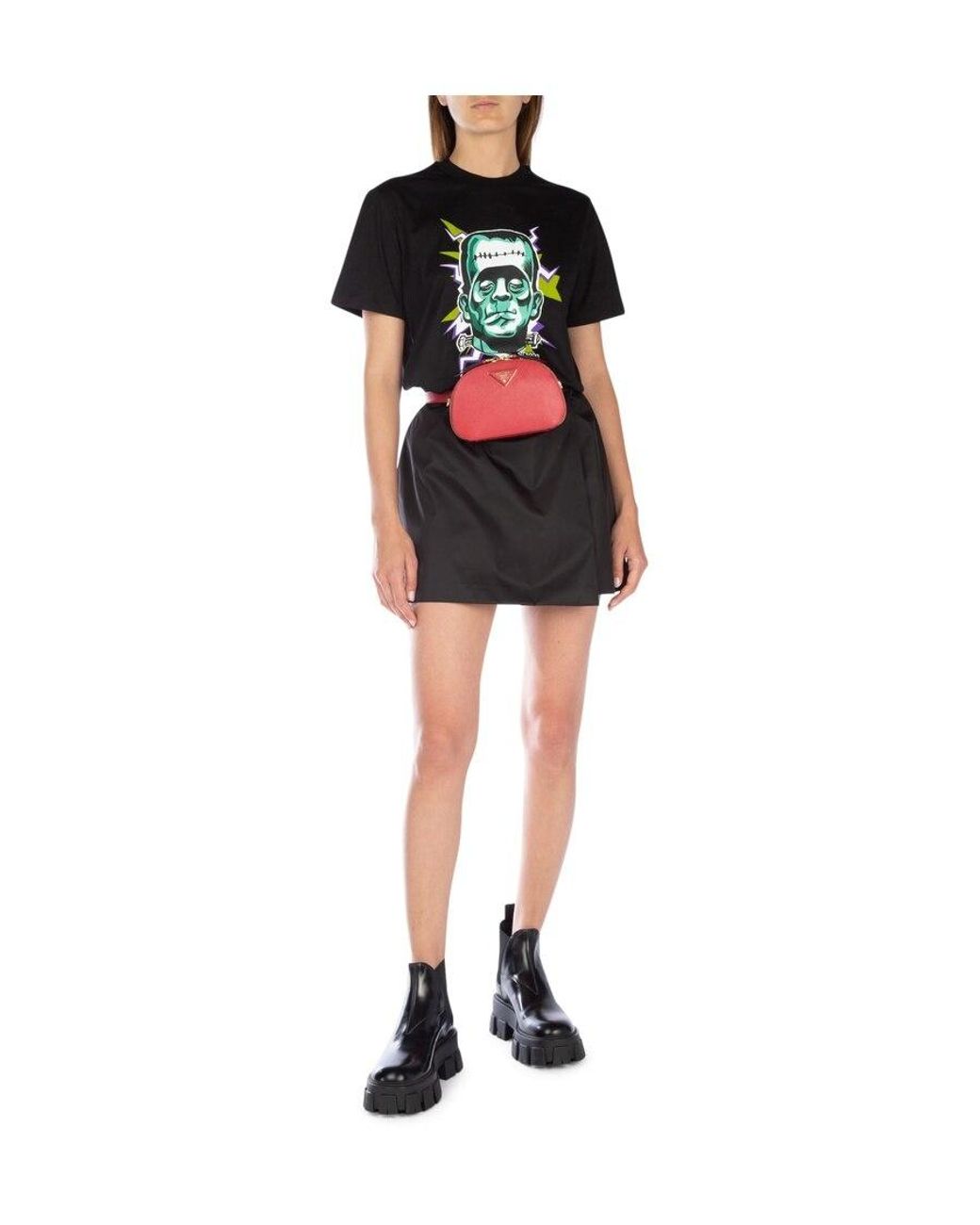 Prada Red Logo Logo Bag