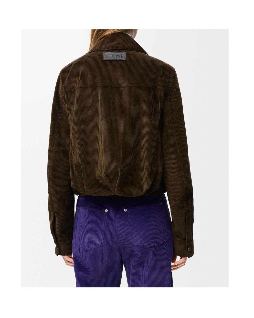 Loewe Brown Cropped Corduroy Jacket