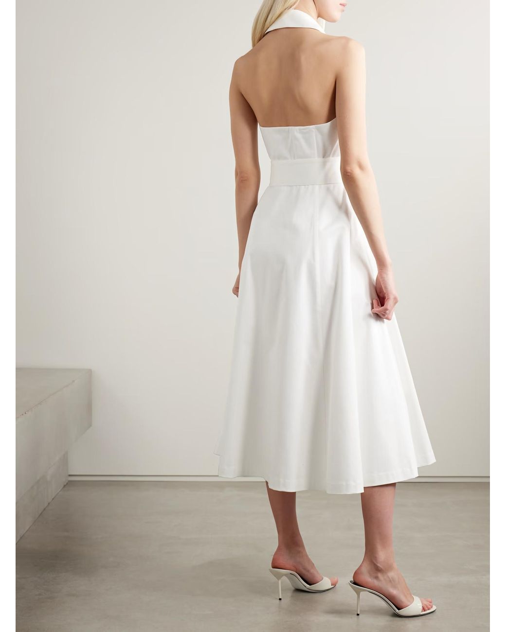 Carolina Herrera White Tie-Back Shirt Dress