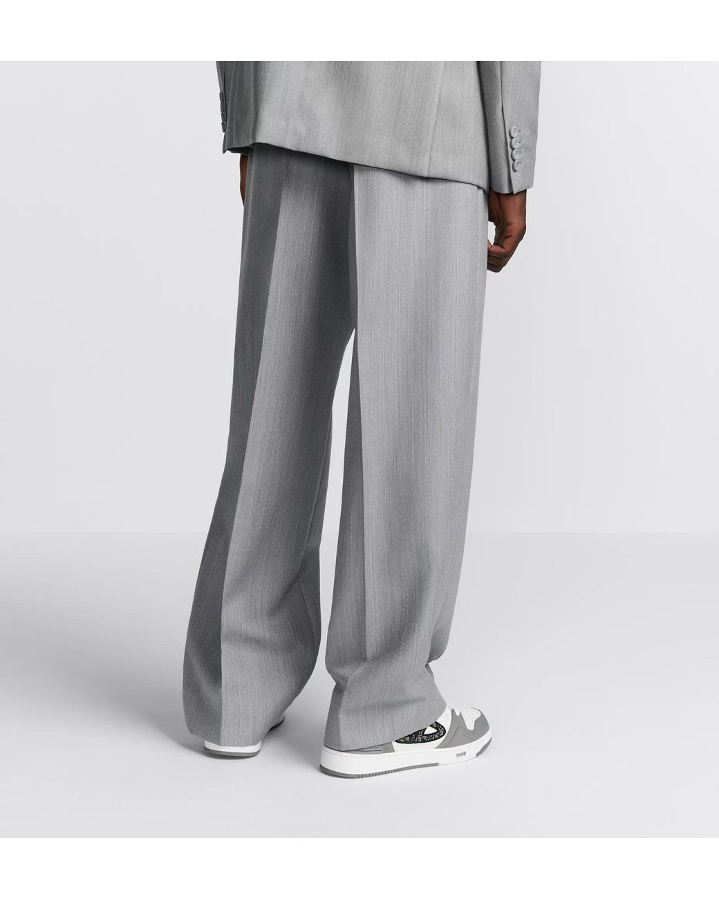 Dior Gray Homme Regular Fit Straight-Leg Trousers for men