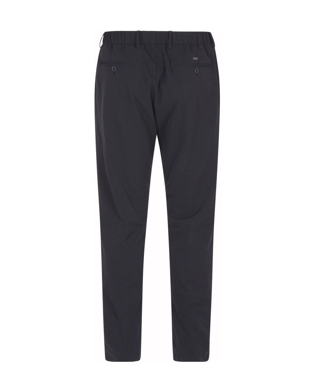 Herno Blue Seersucker Straight-Leg Trousers for men