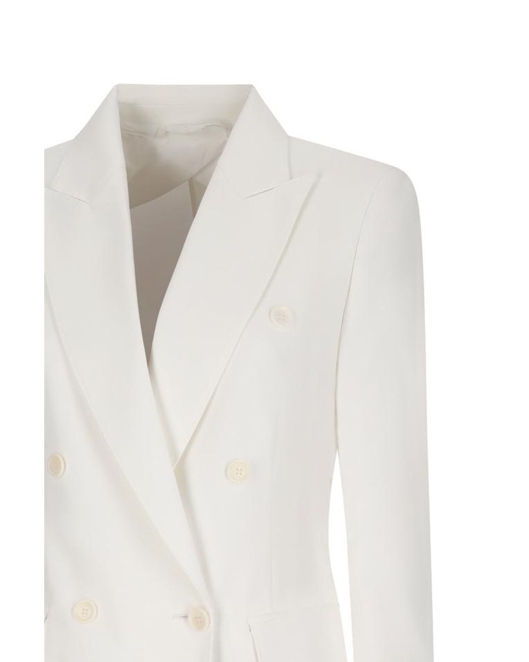 Max Mara White Mxmpagella Double-Breasted Blazer