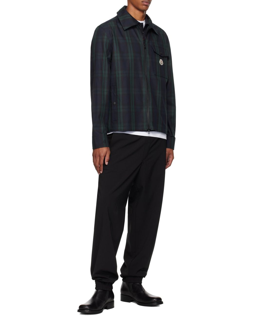 Moncler Black Logo Patch Jogging Pants for men