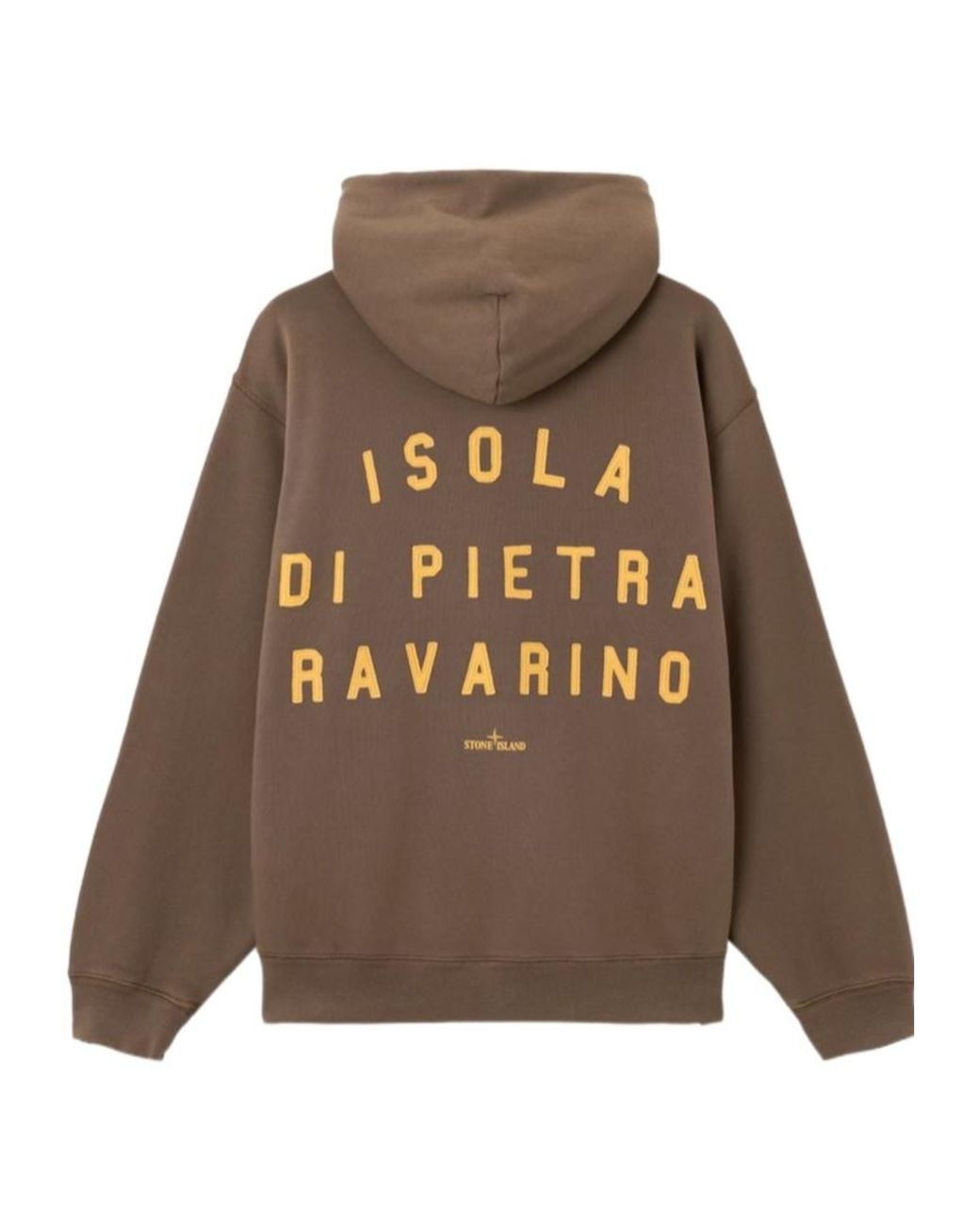 Stone Island Brown Compass Printed Garment Dyed Sweatshirt for men
