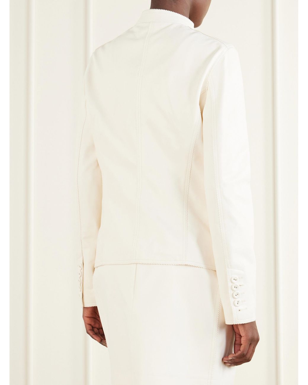 Tom Ford White Pocket-Detailed Button-Up Jacket