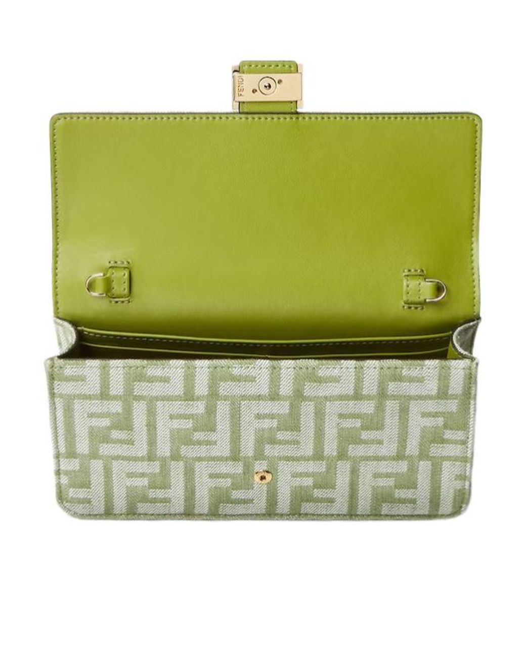 Fendi Metallic Baguette Ff Jacquard Chain-Linked Wallet