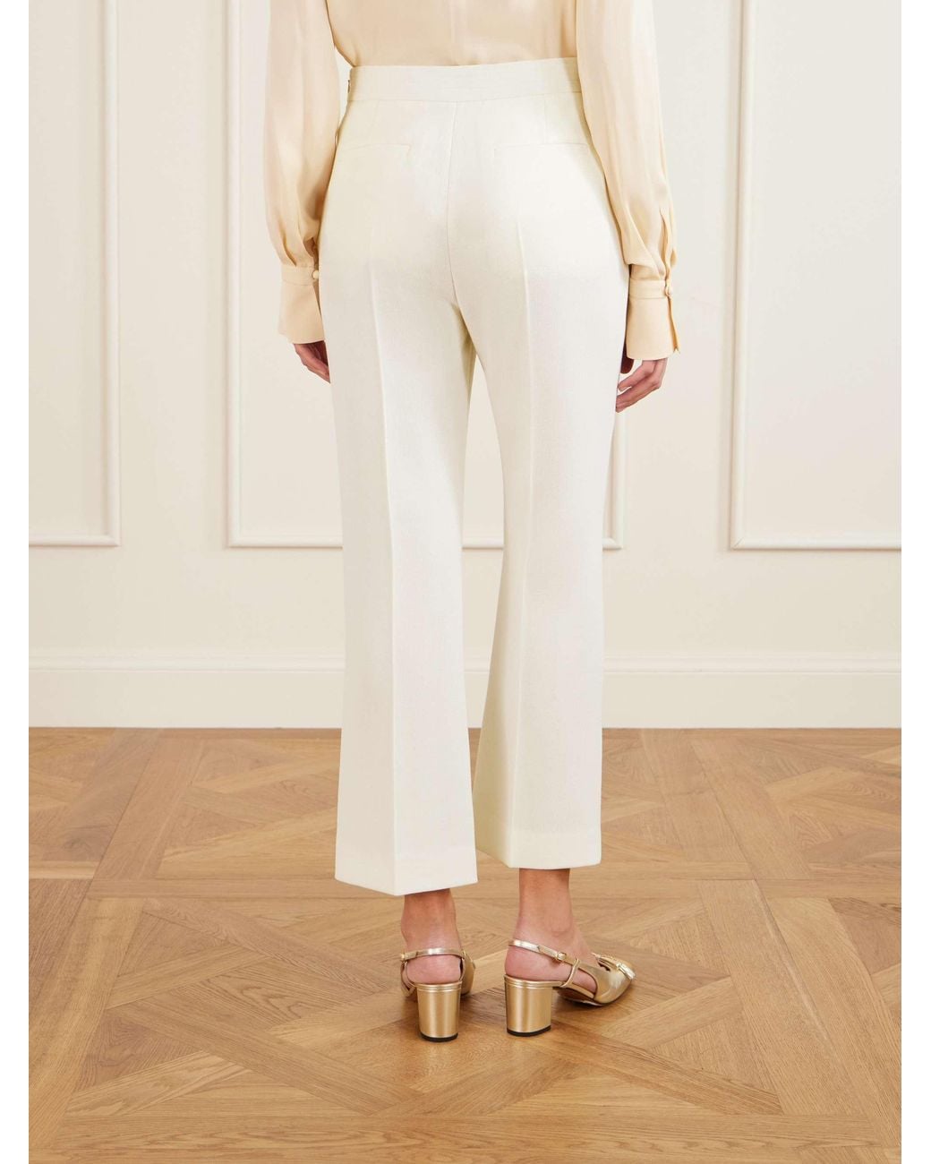 Valentino White Pleated Casual Pants