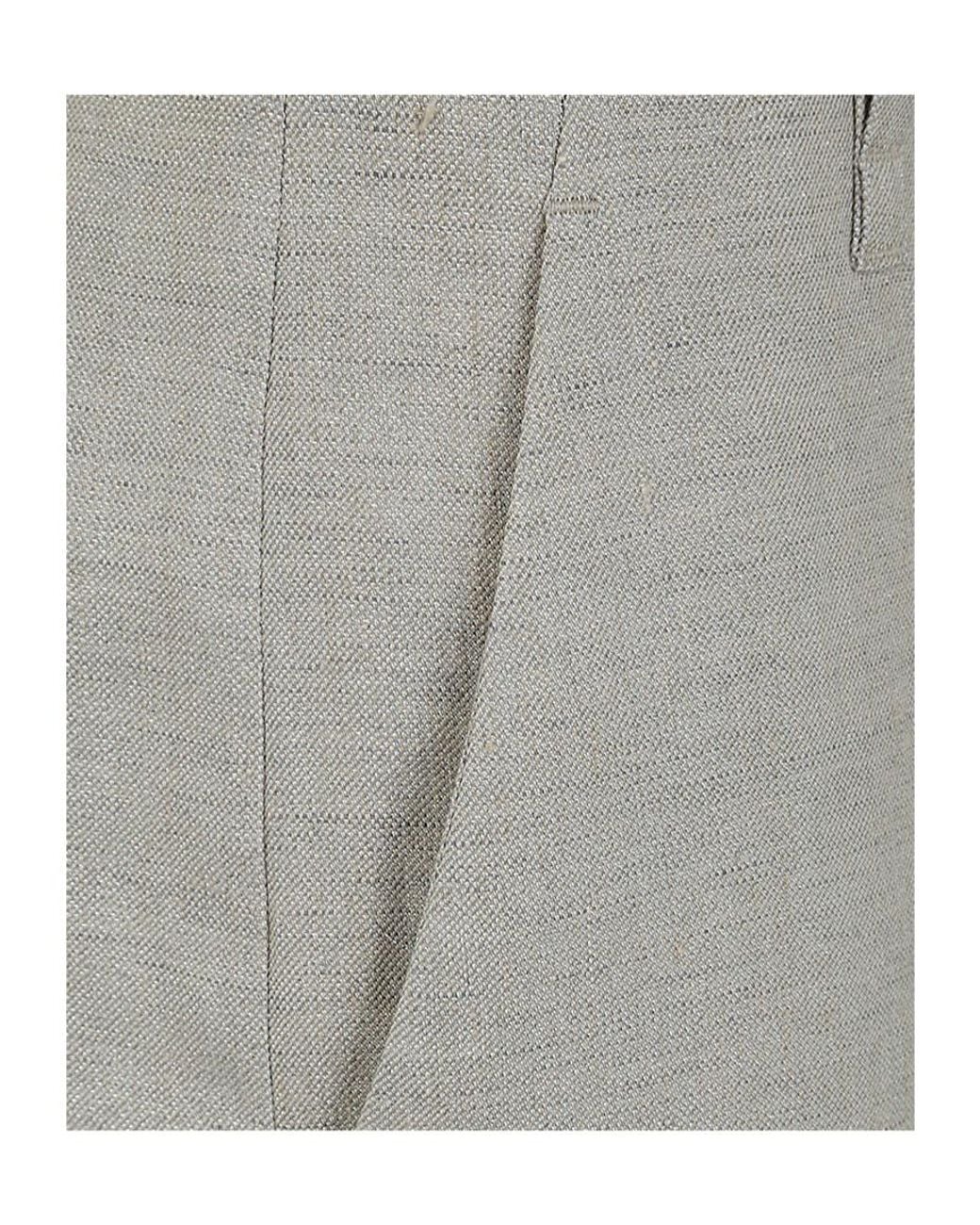 Brunello Cucinelli Gray Lurex Wide-Leg Trousers