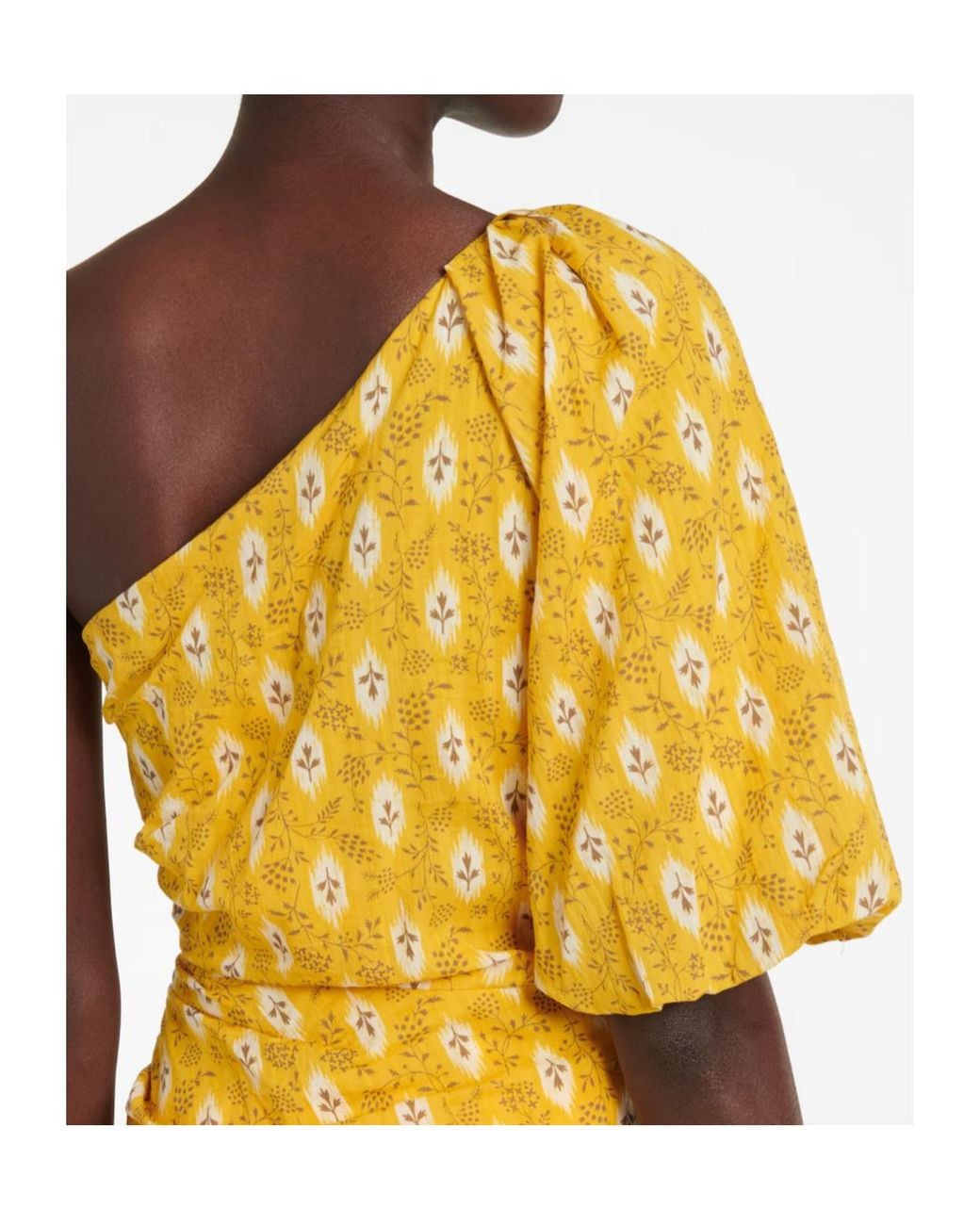 Veronica Beard Metallic Printed One-Shoulder Dress