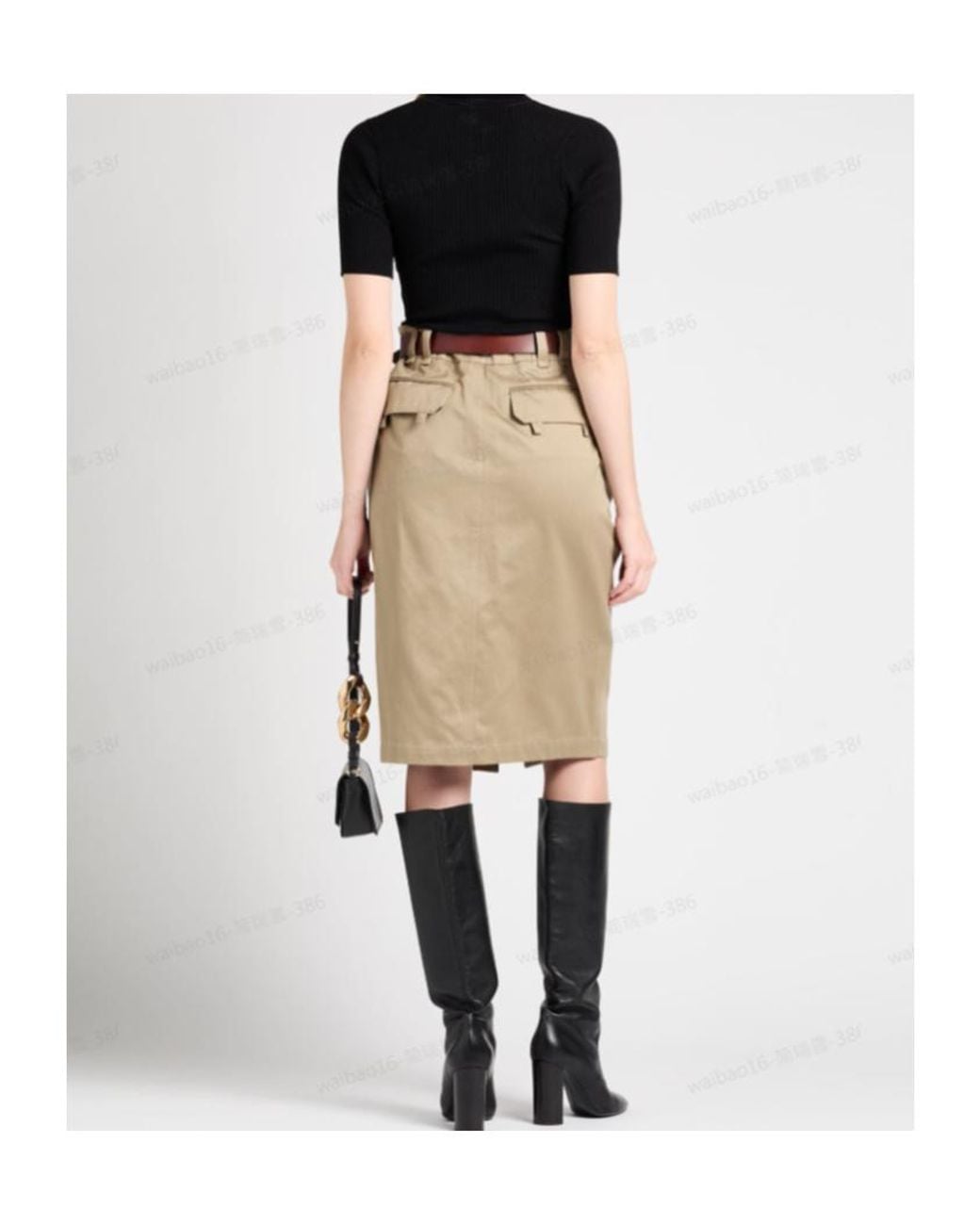 Saint Laurent Natural Solid Color Umbrella Skirt