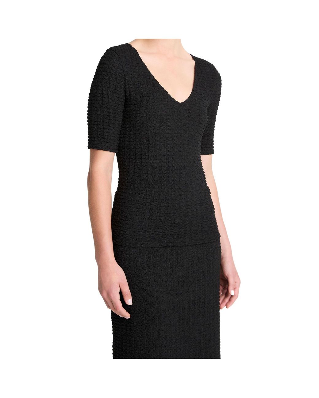 Vince Black Short Sleeved V-Neck T-Shirt