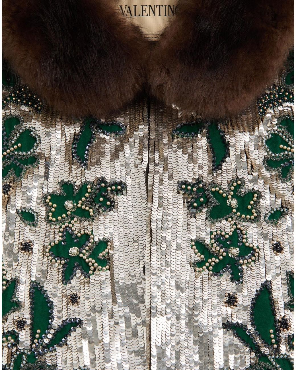 Valentino Green Collarless Sleeveless Vest