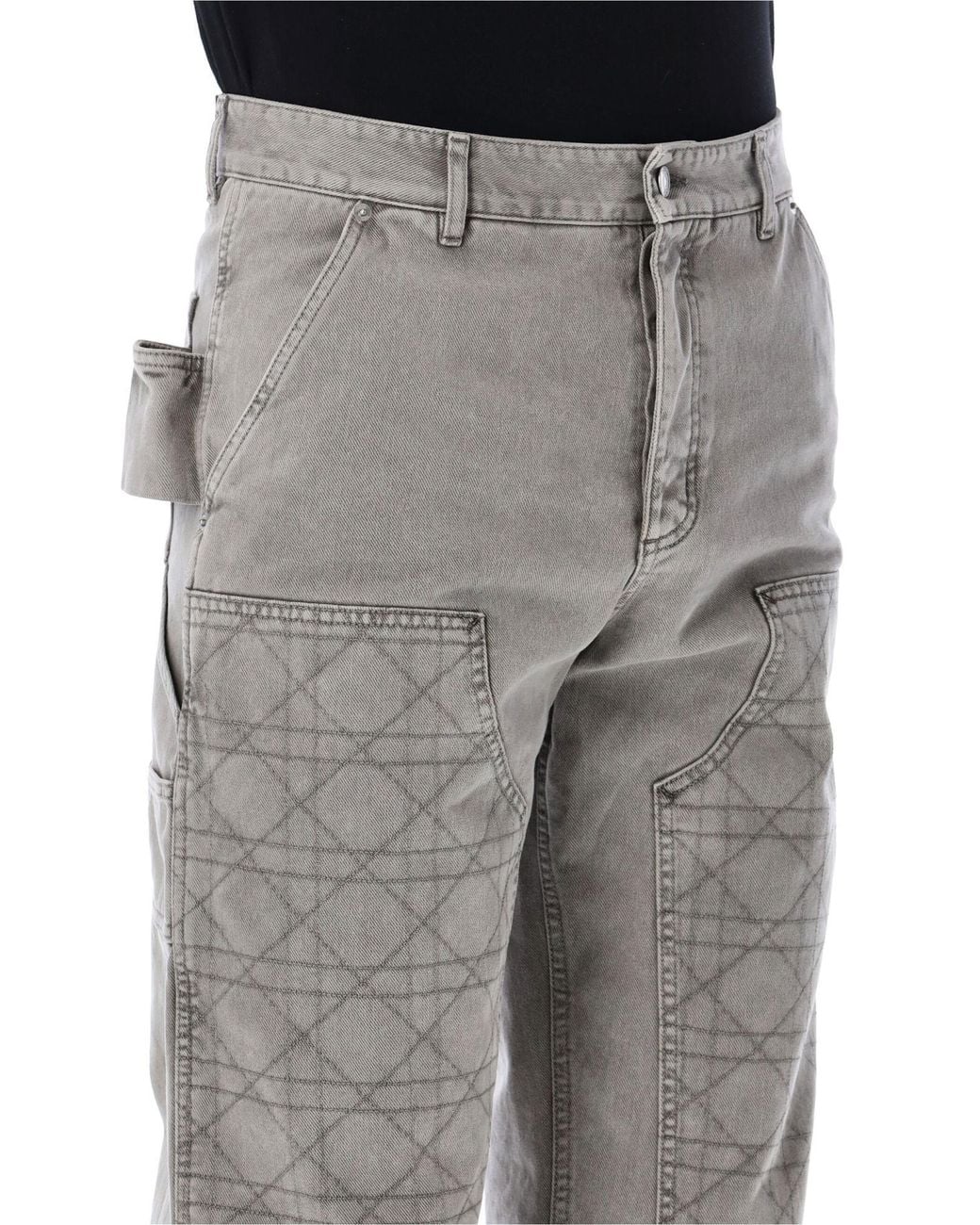Dior Gray Homme Cannage Carpenter Jeans for men