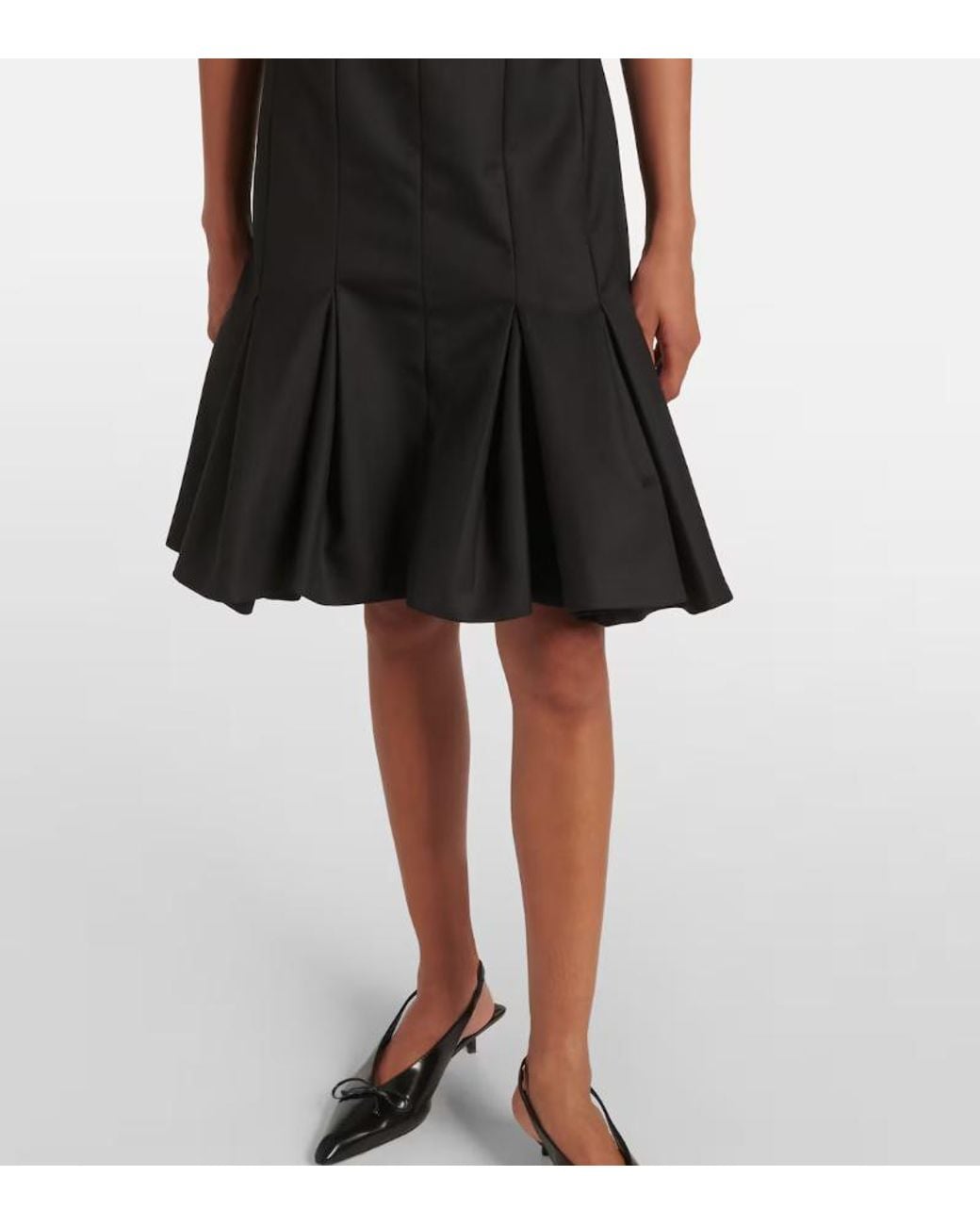 Nina Ricci Black Wool Gabardine Midi Dress