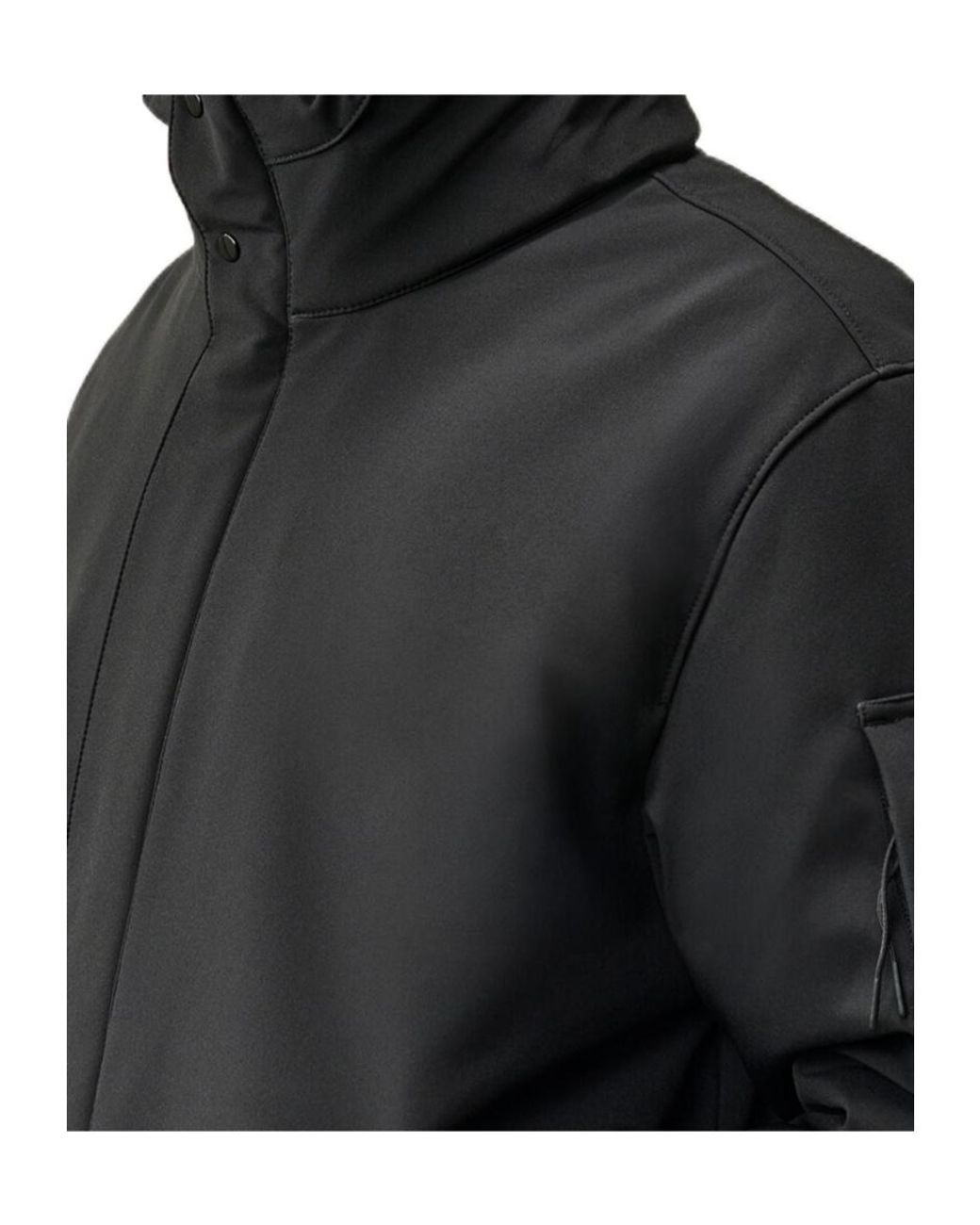 C P Company Black Hooded Padded Parka Coat for men