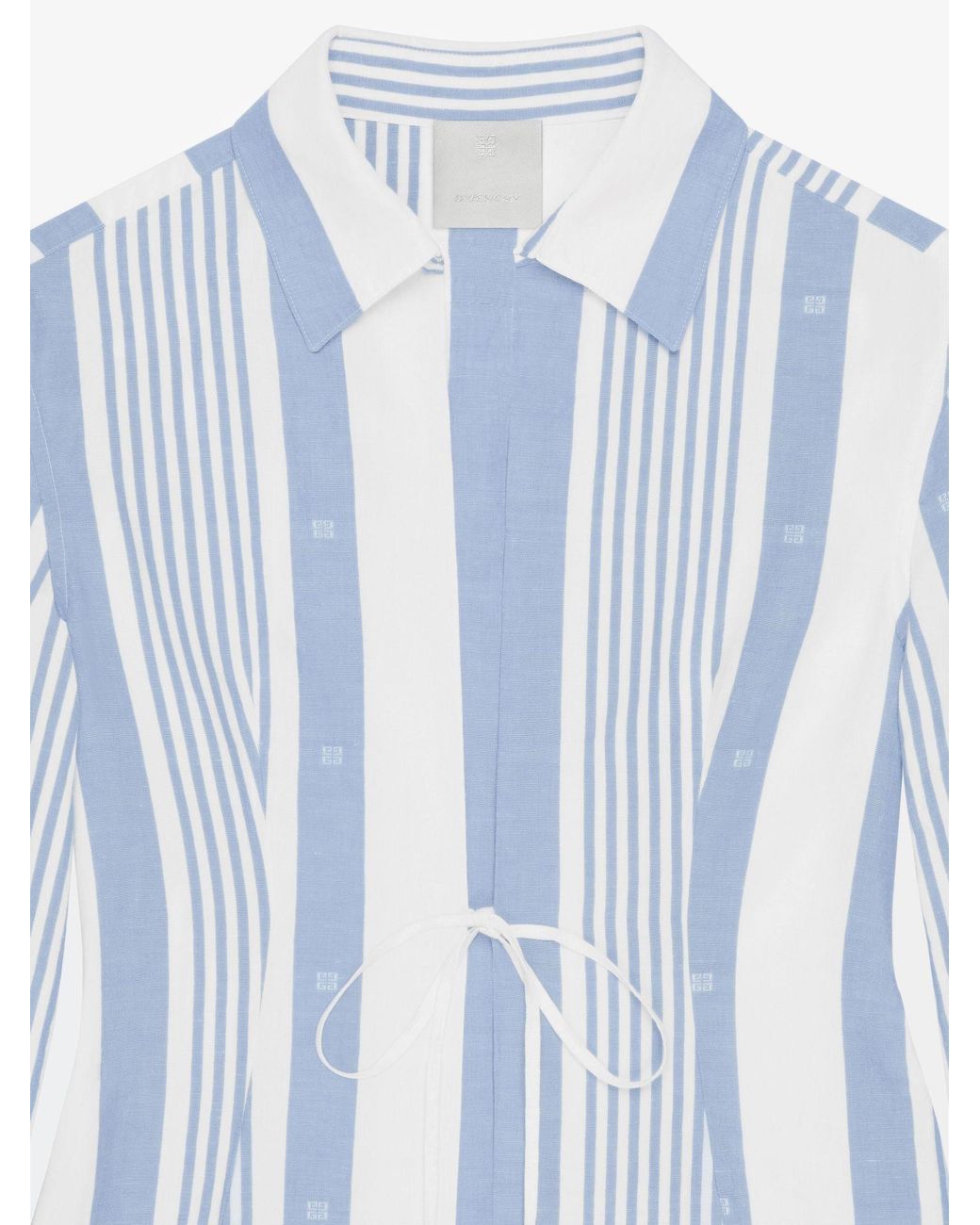 Givenchy Blue Striped Long-Sleeved Blouse