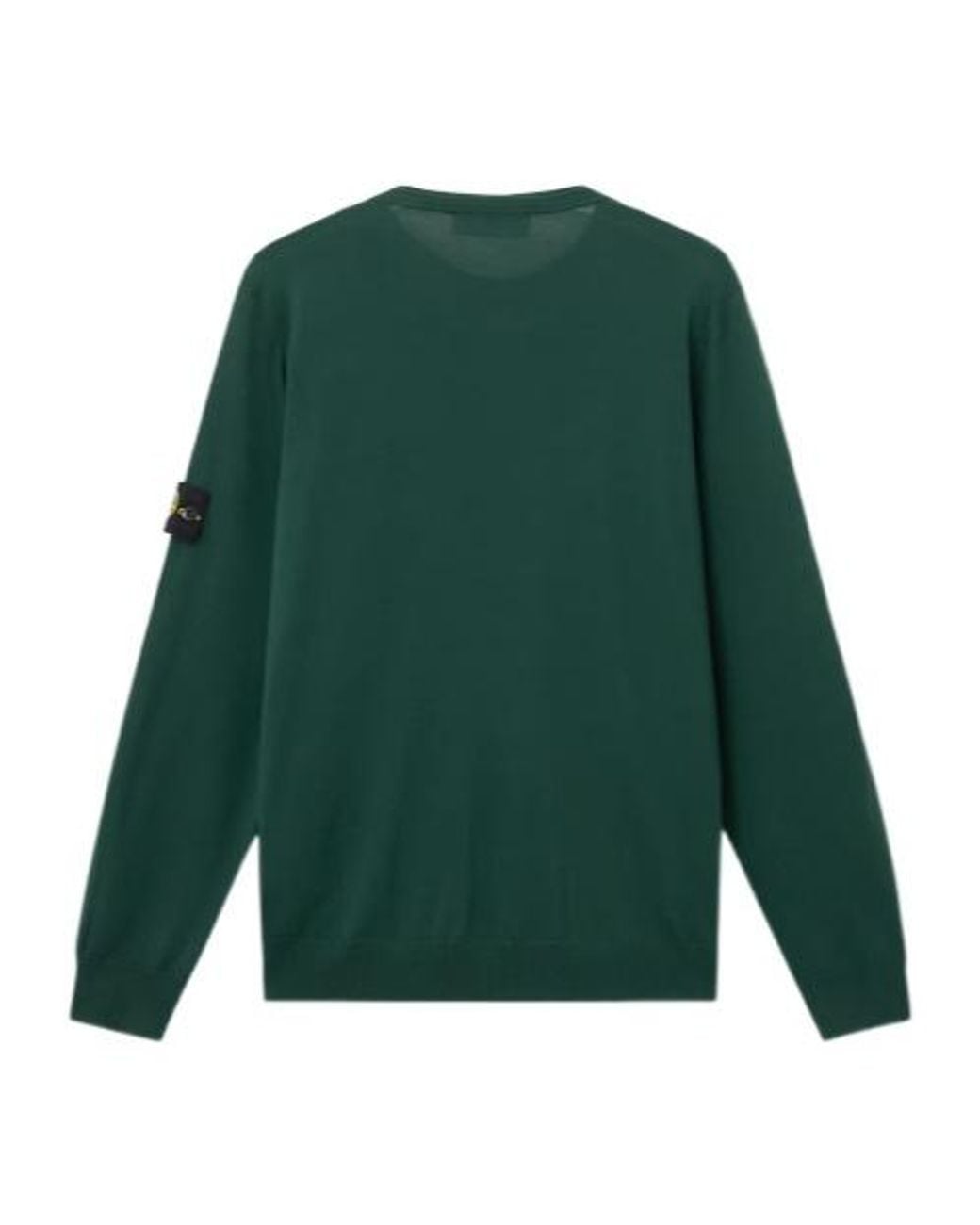 Stone Island Green Logo Patch Crewneck Jumper for men