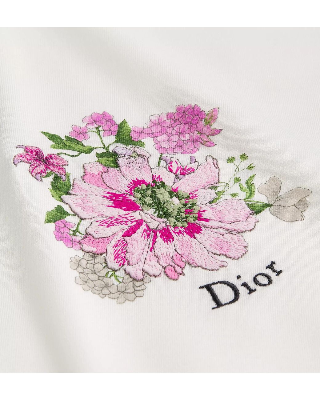 Dior White Embroidered Fitted T-Shirt