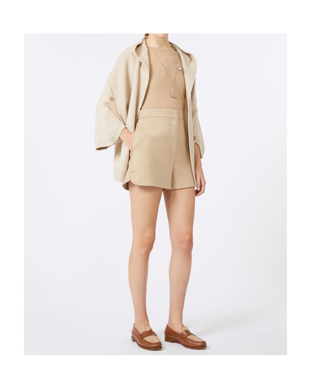 Max Mara Natural Vals Button Detailed Open-Front Cardigan