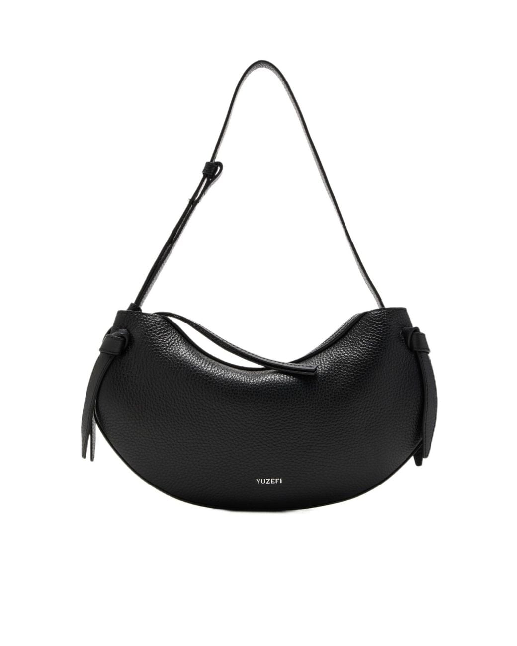 Yuzefi Black Fortune Cookie Logo Printed Shoulder Bag