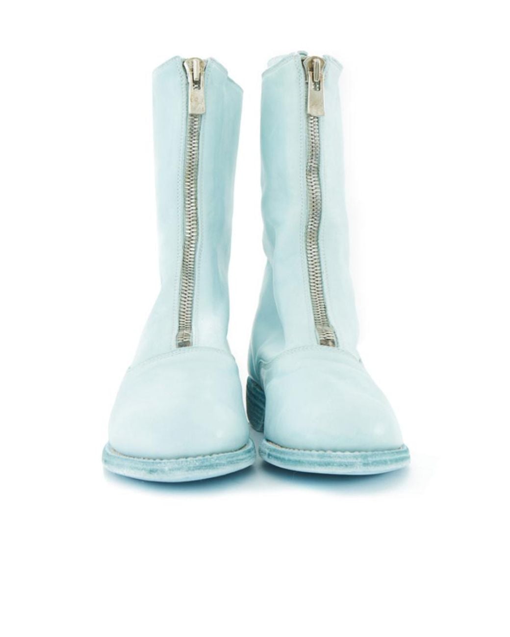 Guidi Blue Front Zipper Design Middle Boot