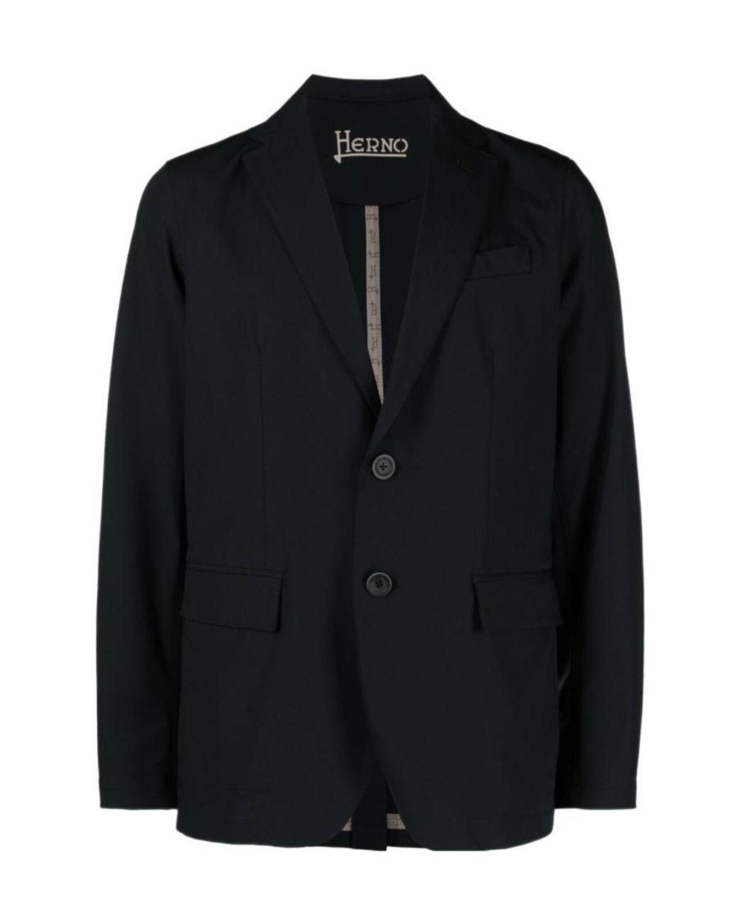 Herno Black Single-Breasted Blazer for men