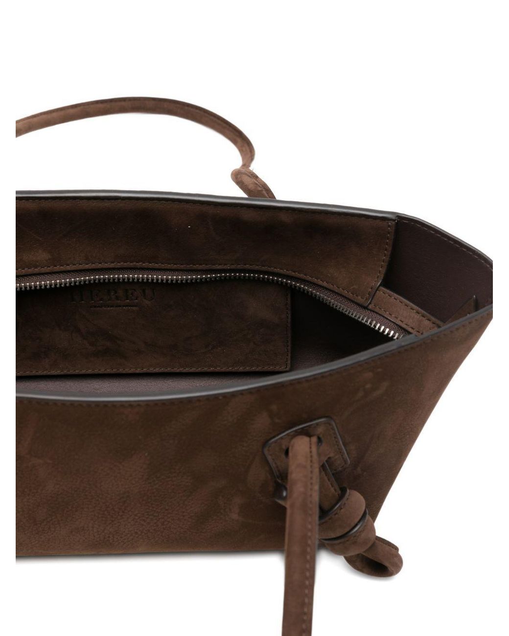 Hereu Brown Fleca Knotted Shoulder Bag